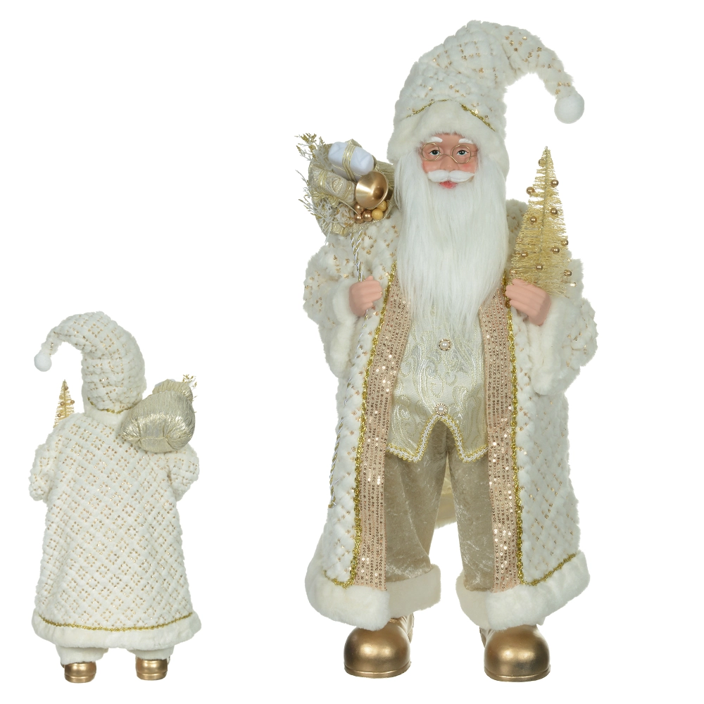 Boneco Natal Papai Noel Pe Dourado 80cm 51431001 Dea