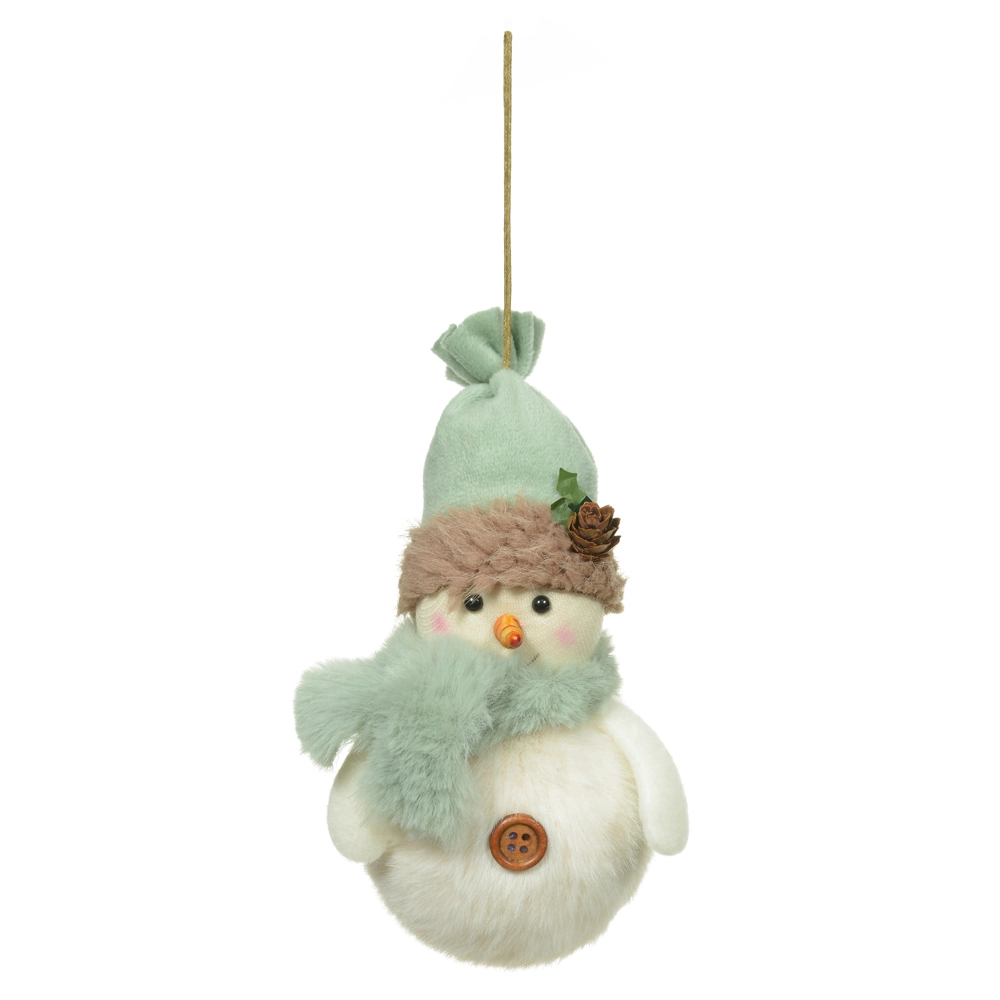 Enfeite Natal Boneco De Neve Pendurar Verde 20cm 51458001 Dea