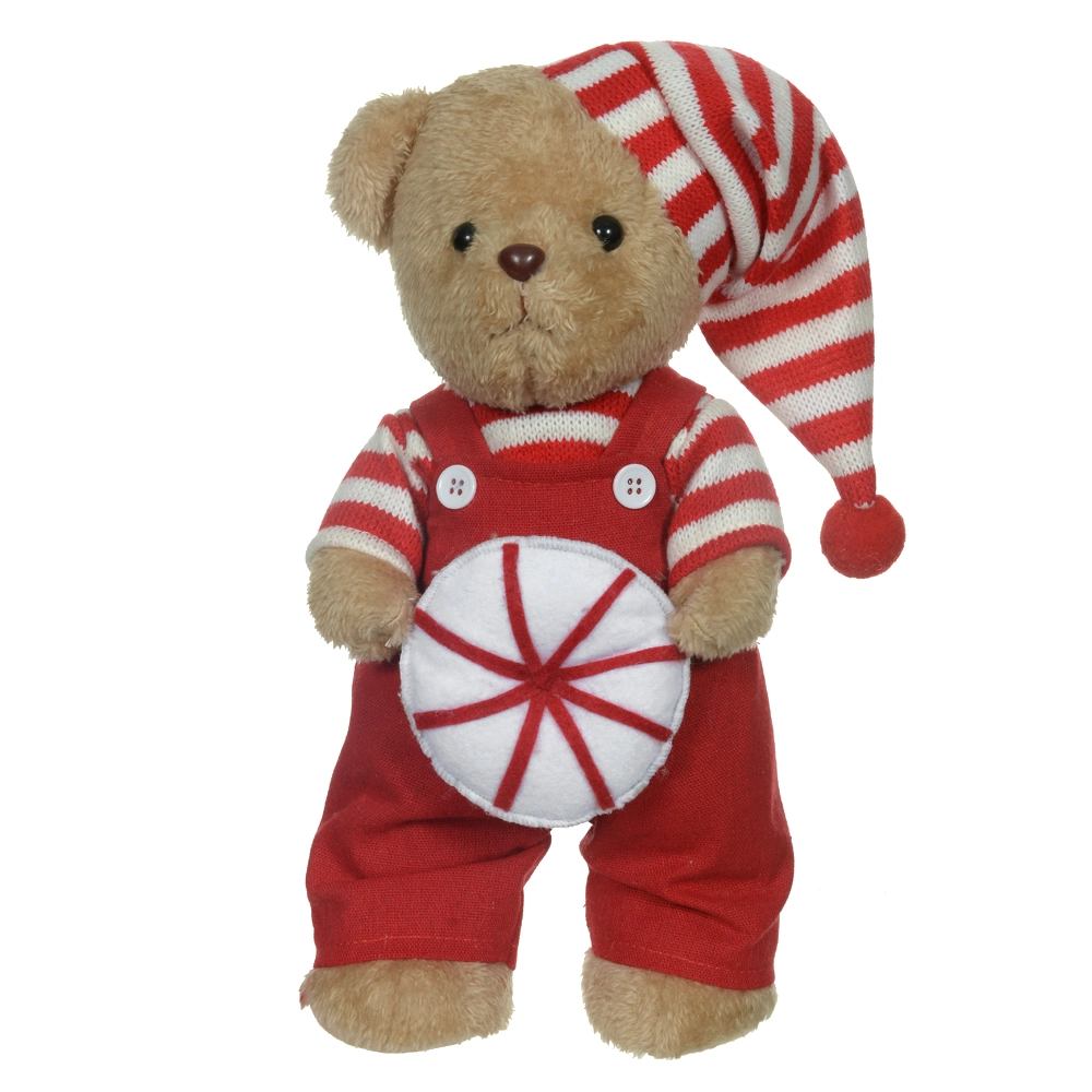 Enfeite Natal Decorativo Urso Vermelho Branco 32cm 51512001 Dea