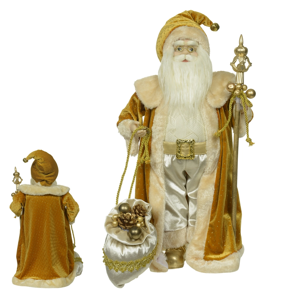 Papai Noel Natal Pe Bege Dourado 45cm 51533001 Dea