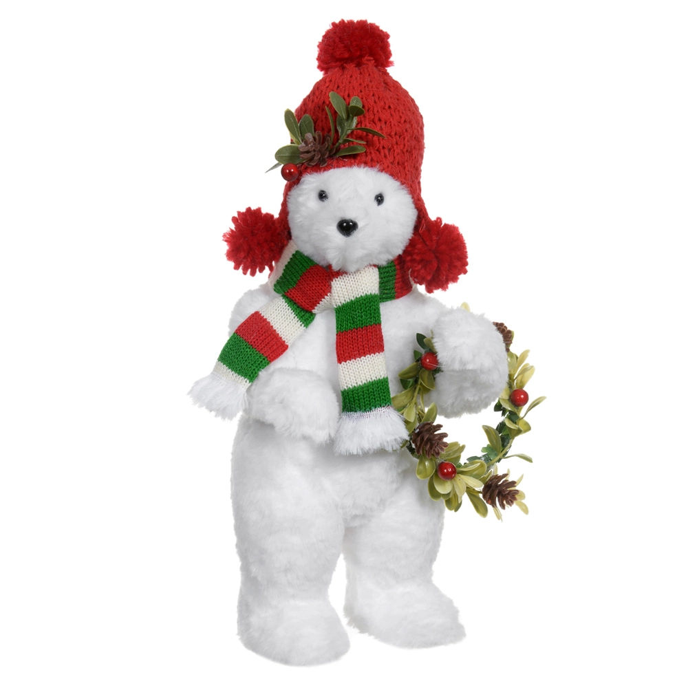 Urso Natal Em Pe Cgorro Vermelho Verde 18x15x36cm 51567001 Dea