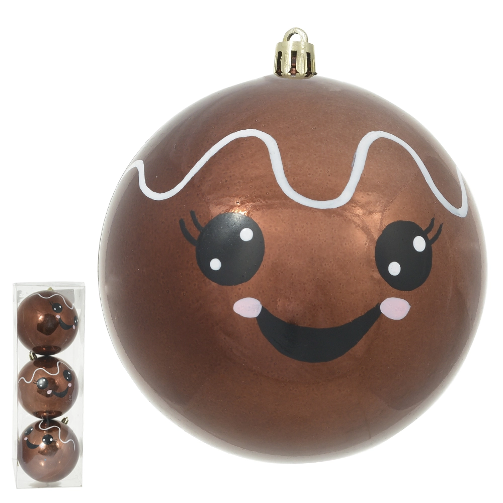 Bola Natal Fosca Marrom 10cm 3un 51775001 Dea