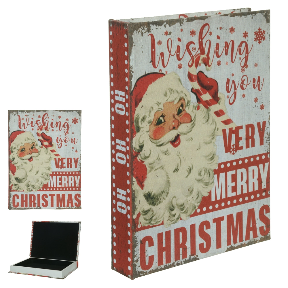 Caixa Livro Mdf Noel Vermelho Branco 31.5x23x4cm 51796001 Dea