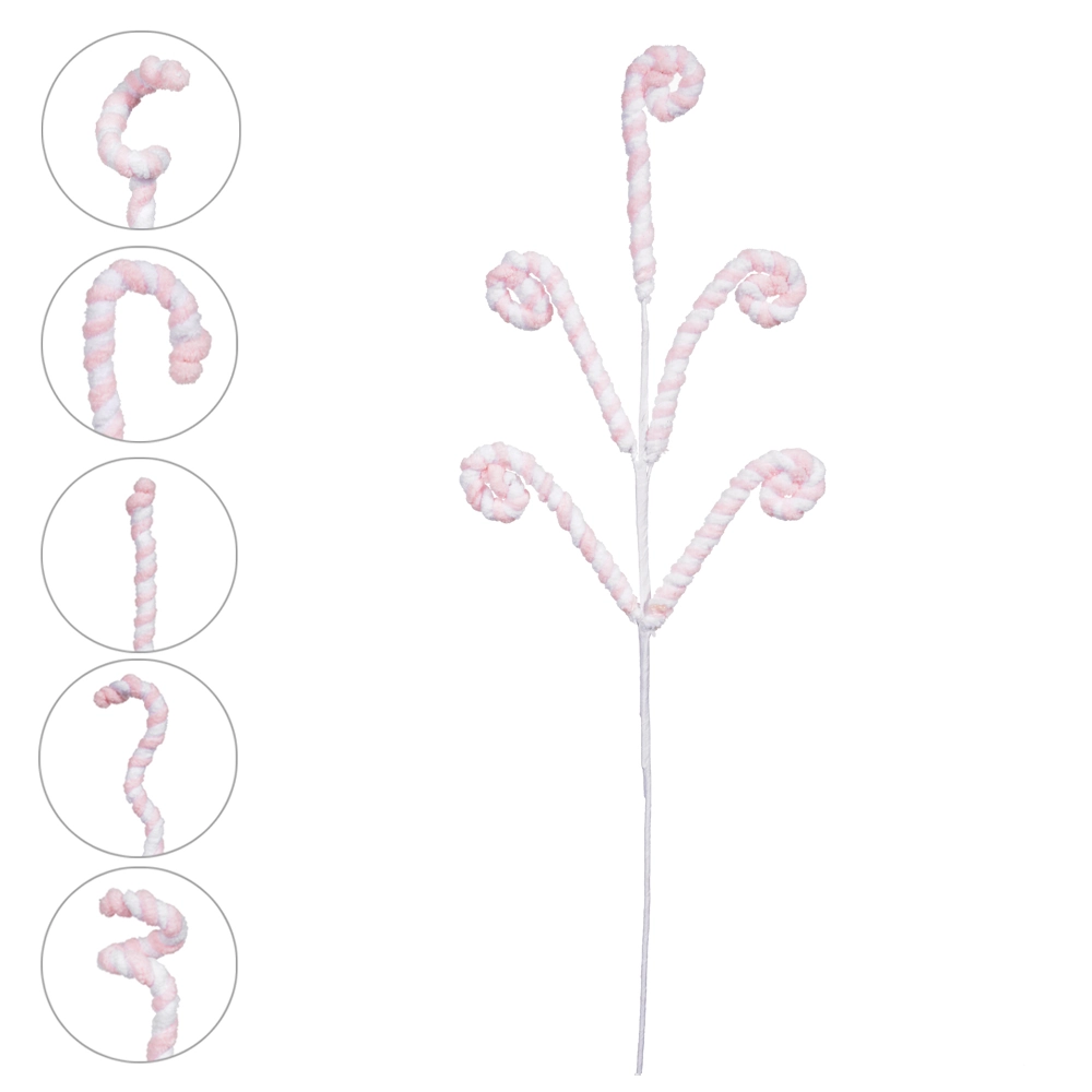 Complemento Candy Cane Rosa Claro Branco 50cm 44909003 Dea
