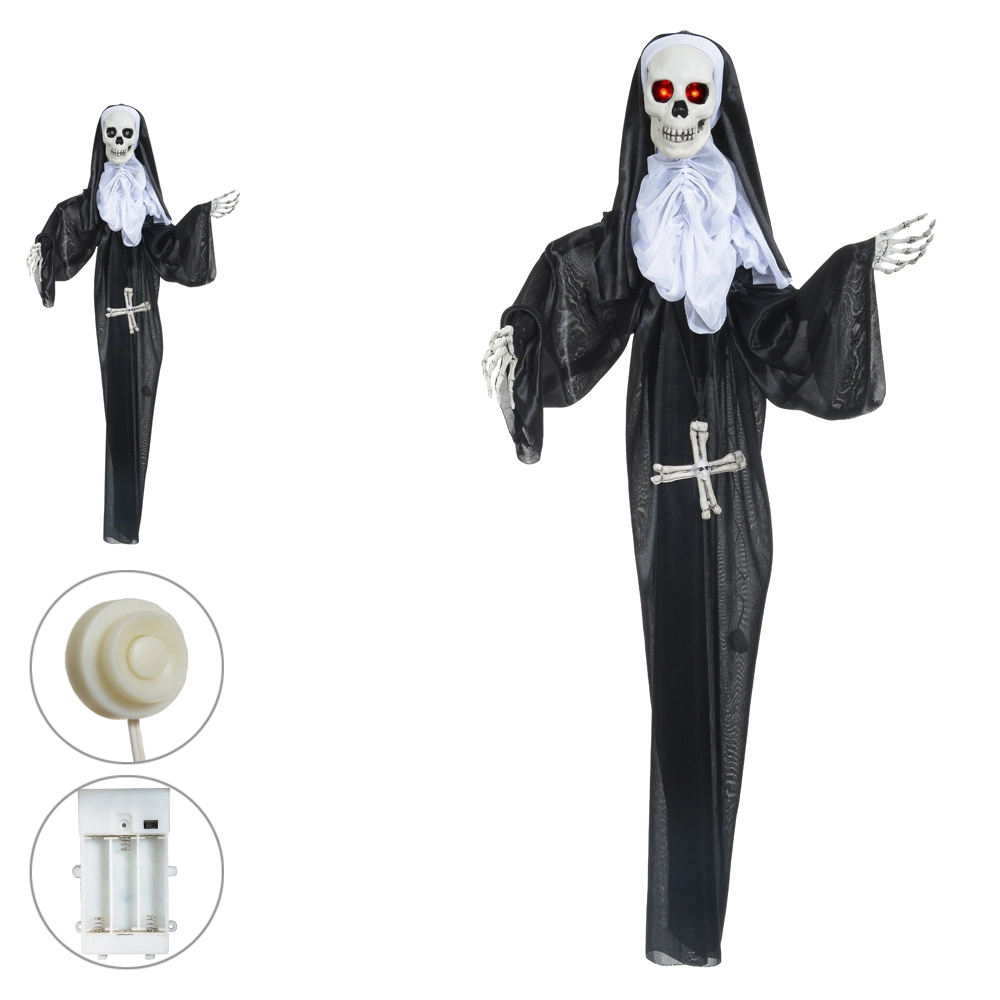 Boneco Halloween Freira Movimento Preto 86cm 51884001 Dea
