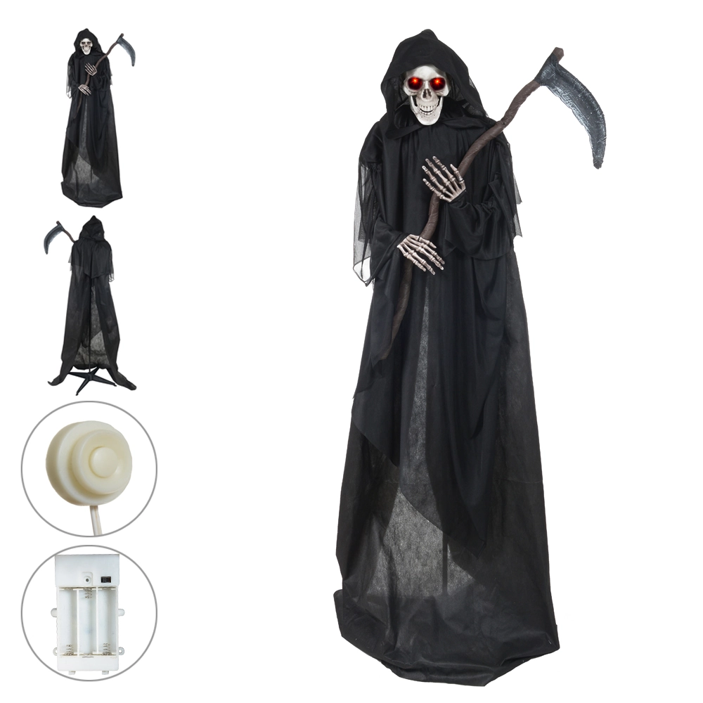 Caveira Halloween Movimento Preto 1.83m 51886001 Dea