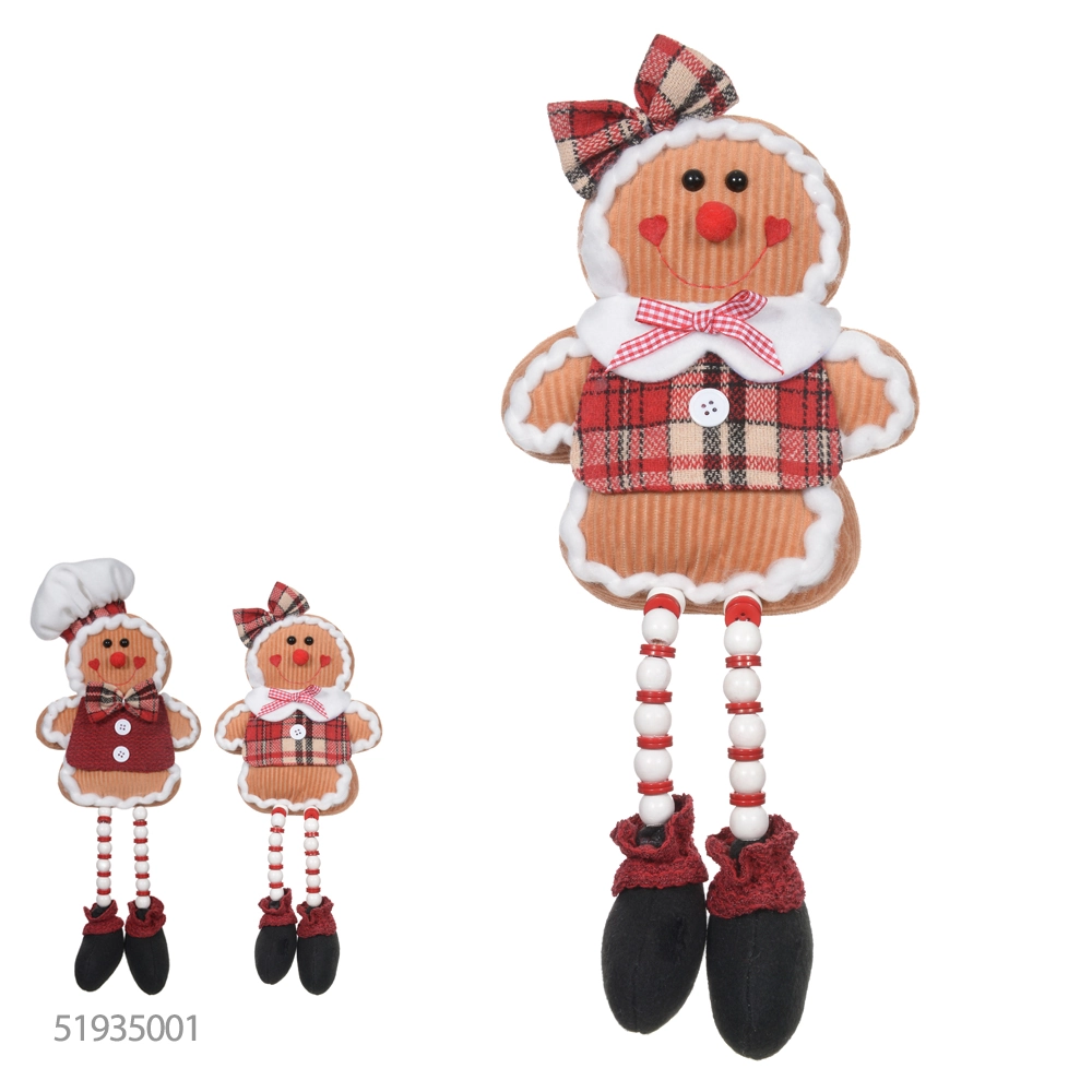 Boneco Natal Menina Sentada Gingerbread Vermelho 45x20cm 51936001 Dea