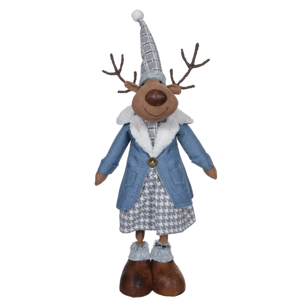 Boneco Natal Rena Em Pe Azul 76x18cm 51955001 Dea