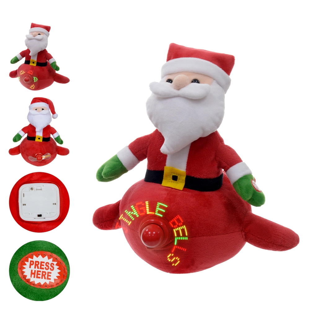 Papai Noel Natal Aviao Animado Cmov E Som Vermelho 25cm 51996001 Dea