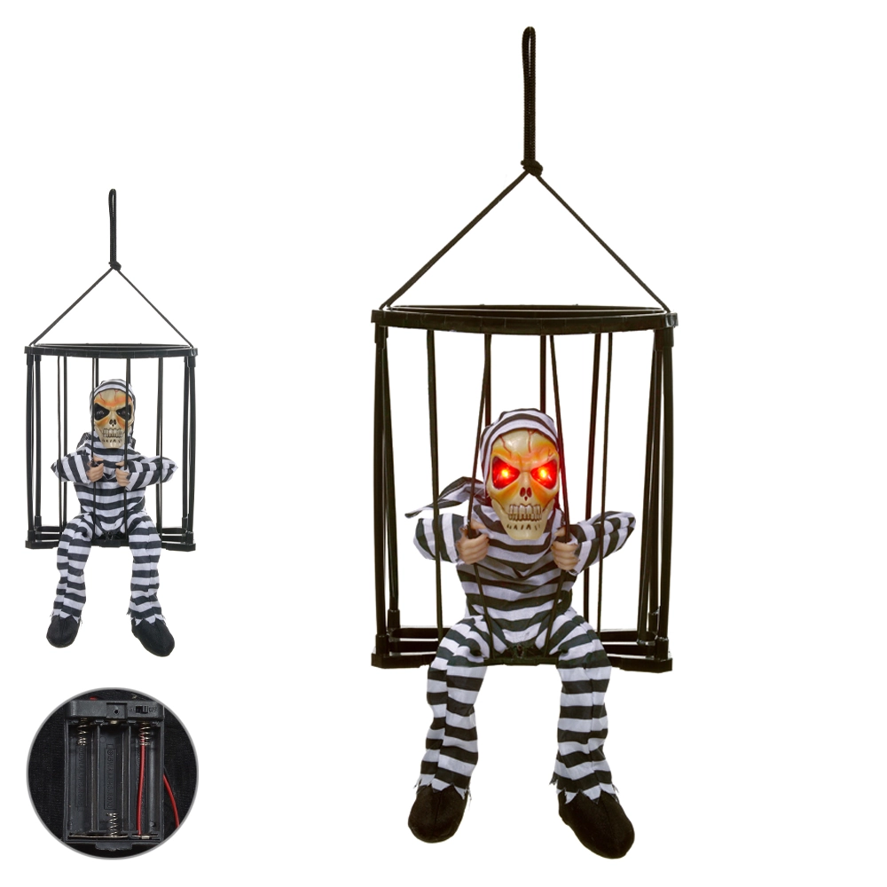 Boneco Halloween Prisioneiro Preto Branco 28x11cm 52095001 Dea