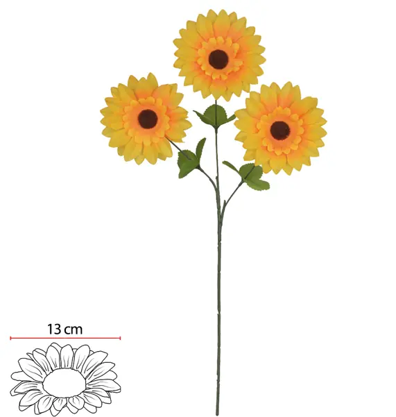 H.girassol X3 Amarelo Laranja 60cm