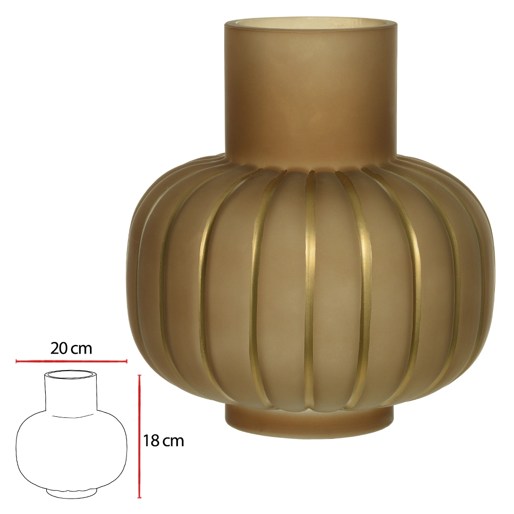 Vaso Vidro Marrom 18x18x20cm 52358002 Dea