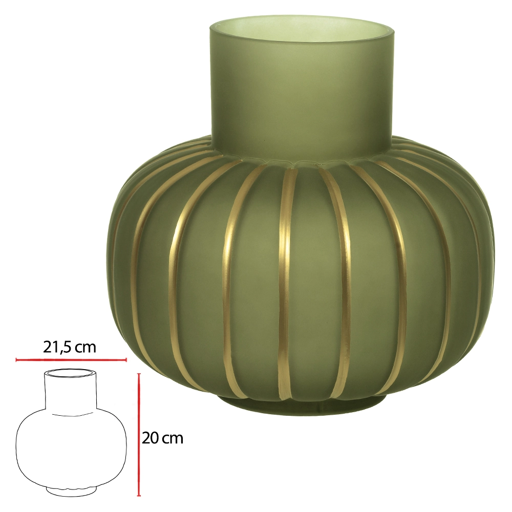 Vaso Vidro Verde 22x22x21.5cm 52359001 Dea
