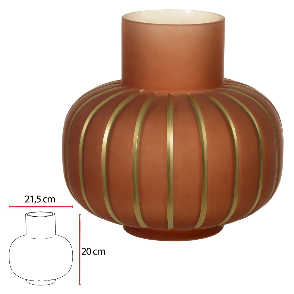 Vaso Vidro Laranja 22x22x21.5cm 52359003 Dea
