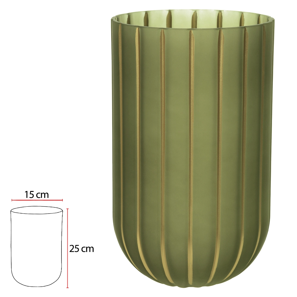Vaso Vidro Verde 15x15x25cm 52361001 Dea