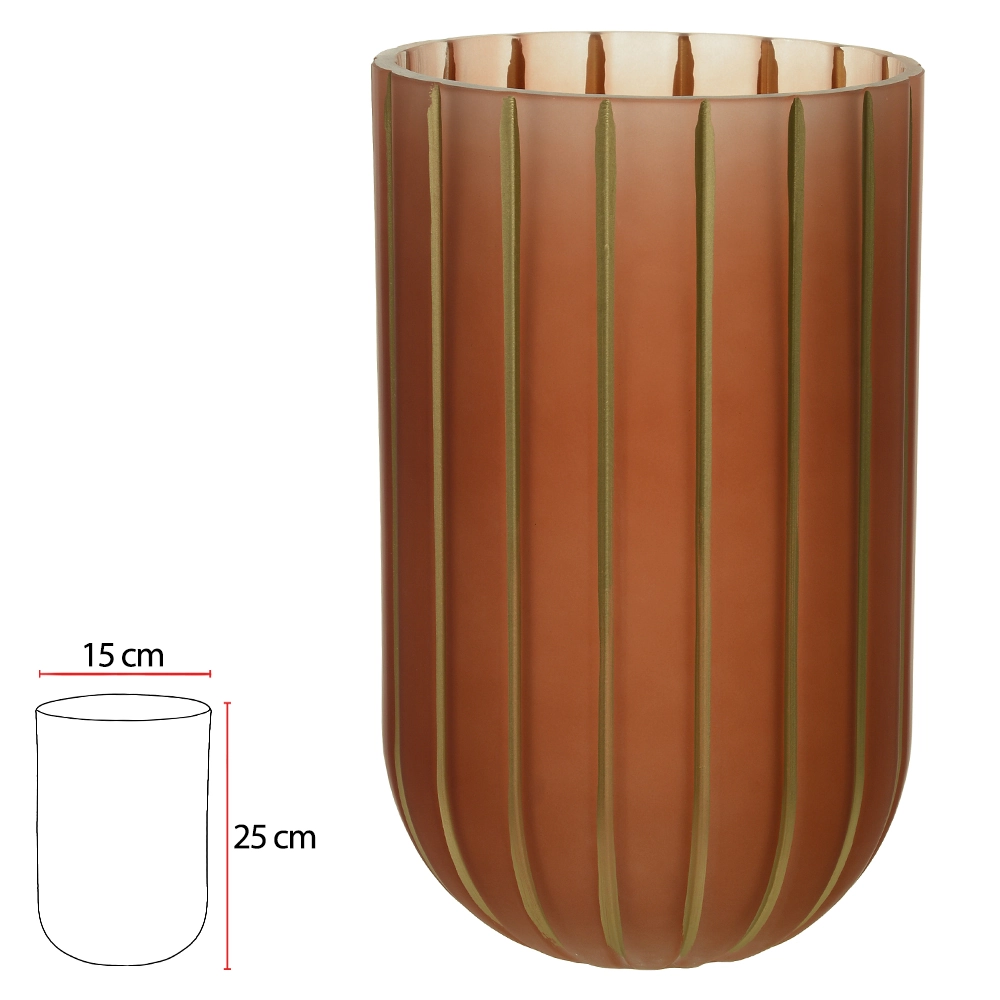 Vaso Vidro Laranja 15x15x25cm 52361003 Dea