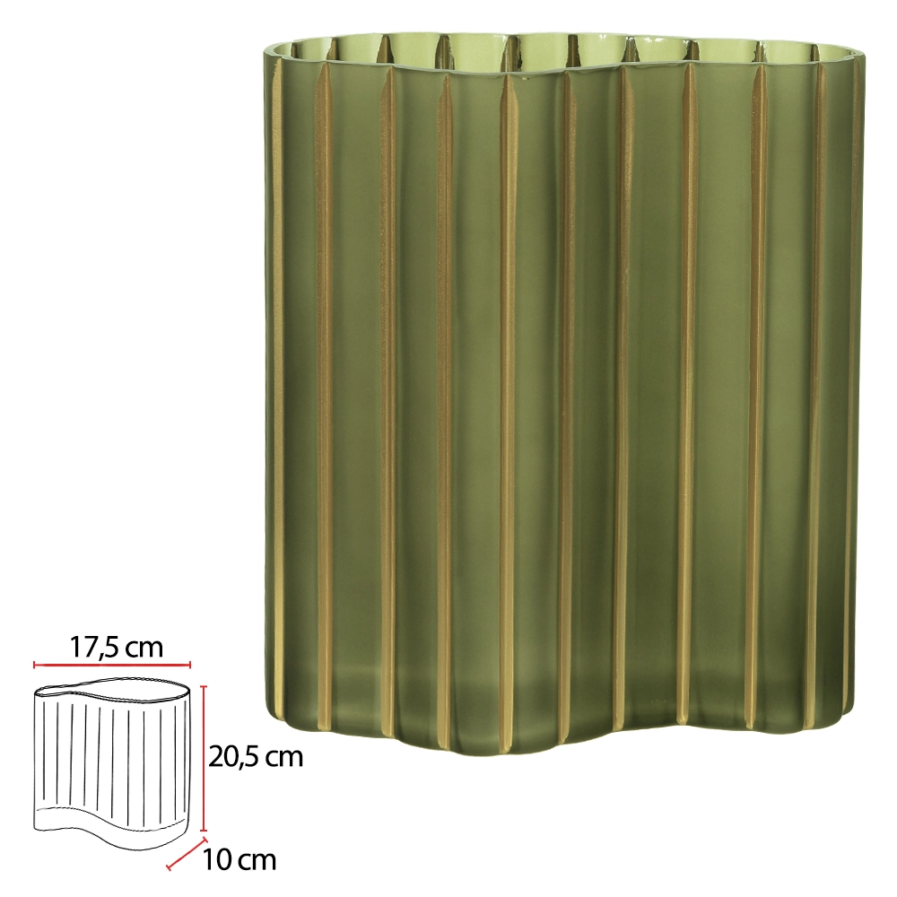Vaso Vidro Verde 20.5x17.5x10cm 52371001 Dea