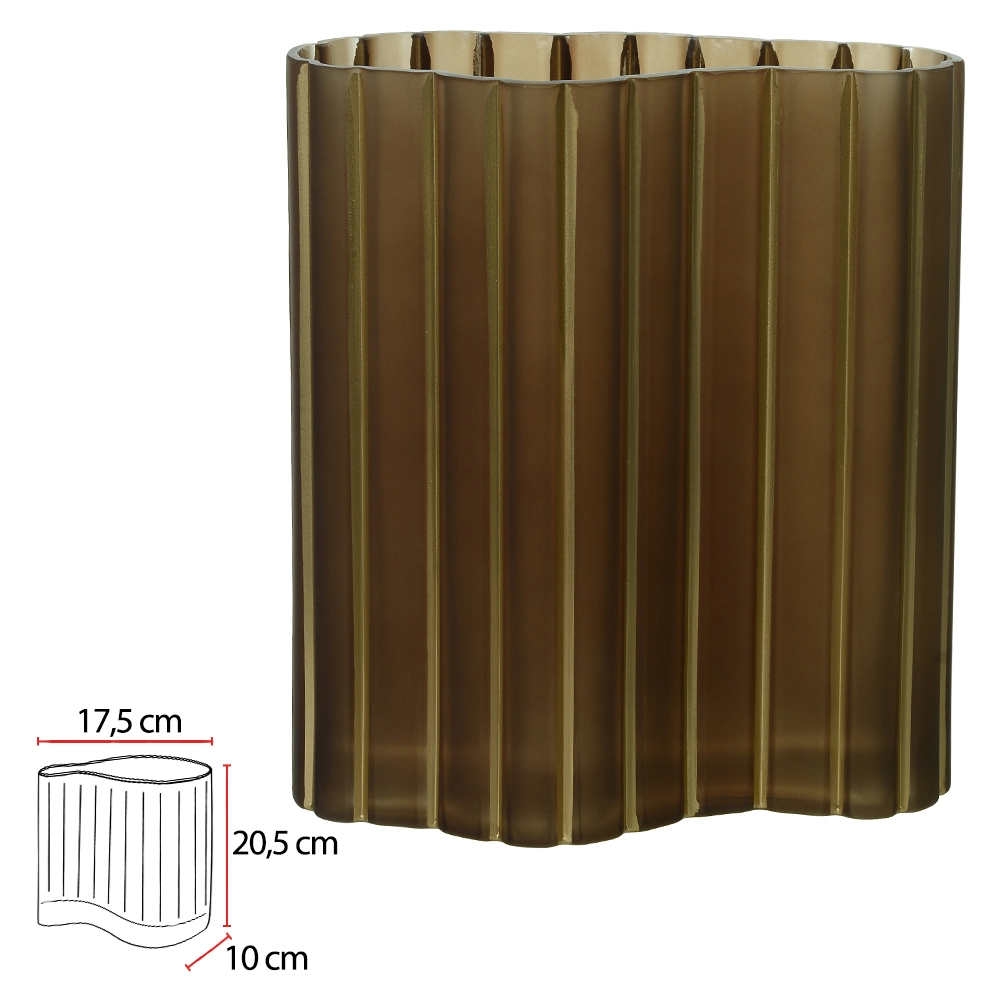 Vaso Vidro Marrom 20.5x17.5x10cm 52371002 Dea