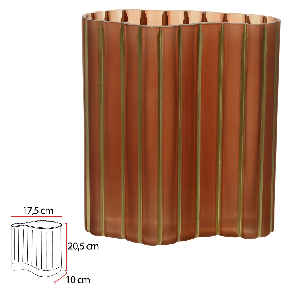 Vaso Vidro Laranja 20.5x17.5x10cm 52371003 Dea