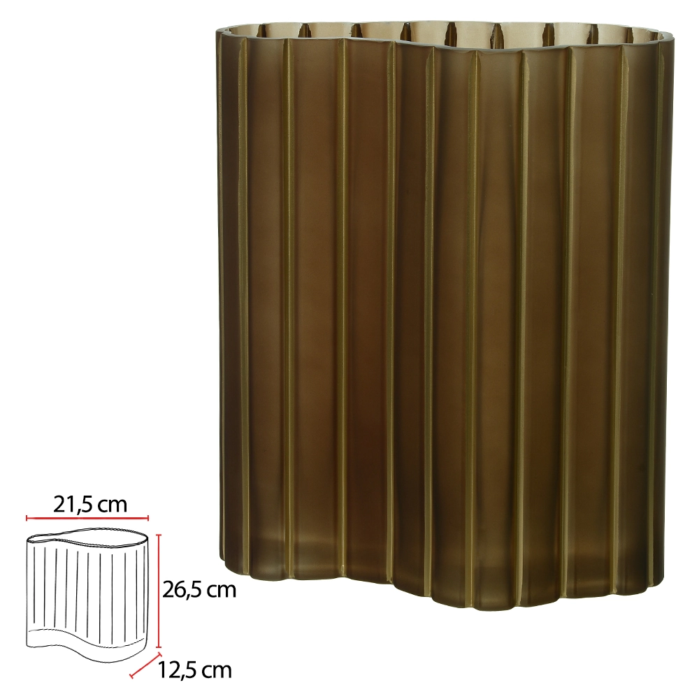 Vaso Vidro Marrom 26.5x21.5x12.5cm 52372002 Dea