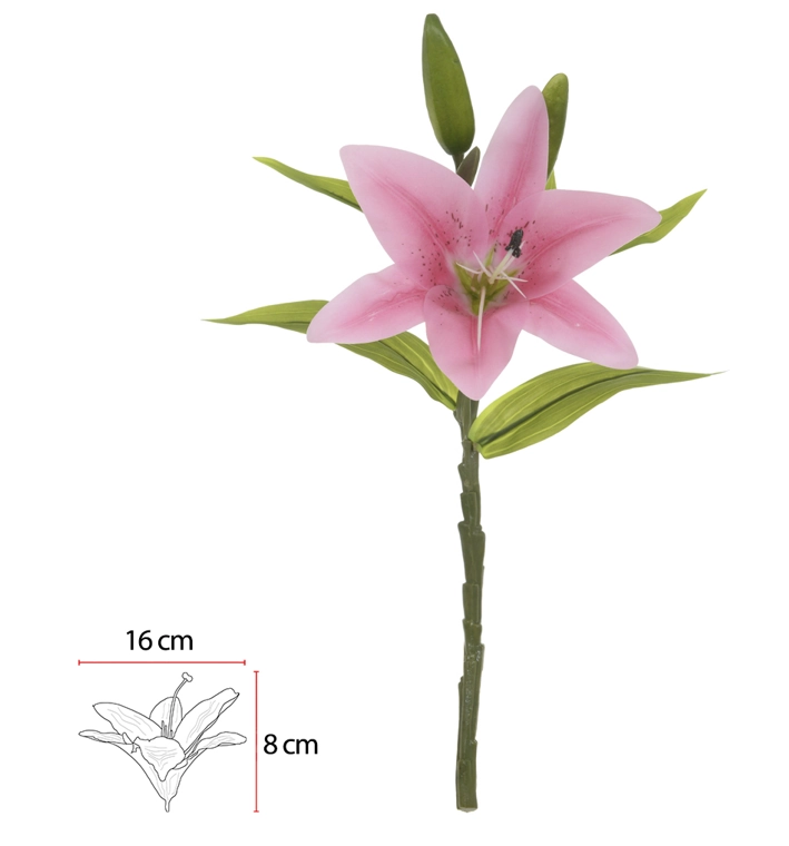 HASTE FLOR.LIRIO REAL TOQUE X4 ROSA 37cm (FLORARTE)