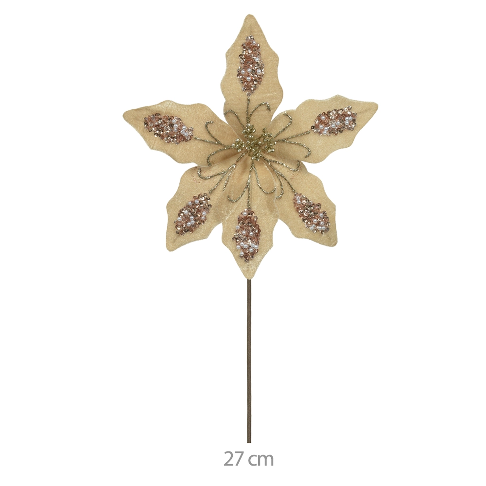 Flor Natal Aveludado Champagner 26cm 52950001 Dea