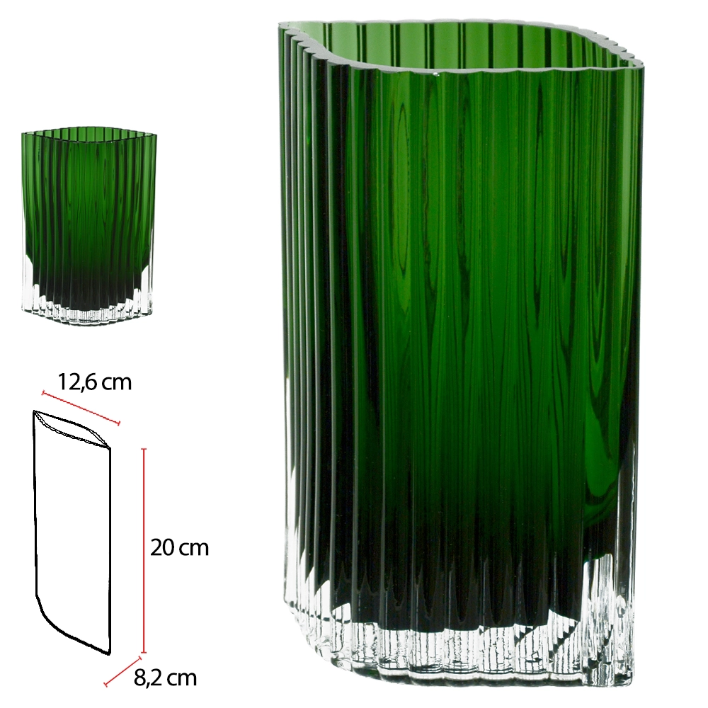 Vaso Vidro Verde 25x18x11.7cm 53154002 Dea