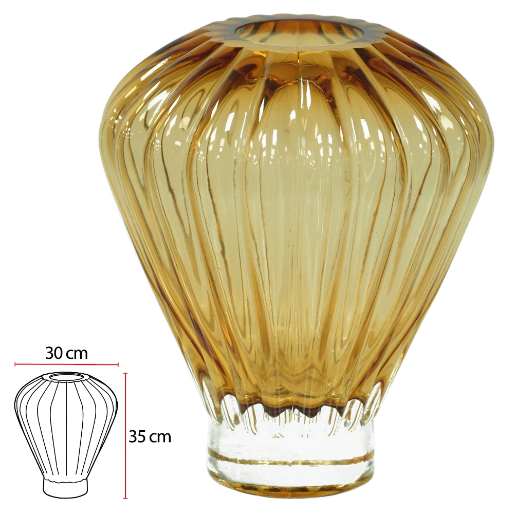 Vaso Vidro Ambar 35cm 30d 53160001 Dea