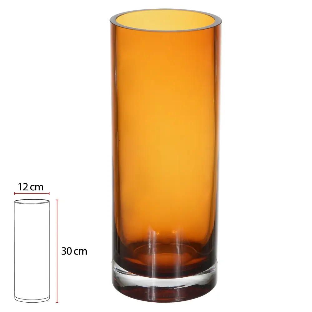 Vaso Vidro Ambar 30cm 12d 53167001 Dea