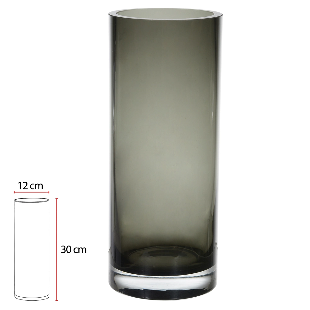 Vaso Vidro Cinza 30cm 12d 53167004 Dea