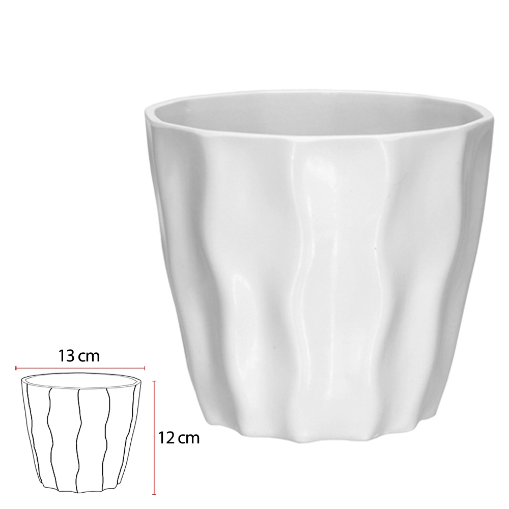 Vaso Redondo 12cm Branco 34271001 Flor Arte