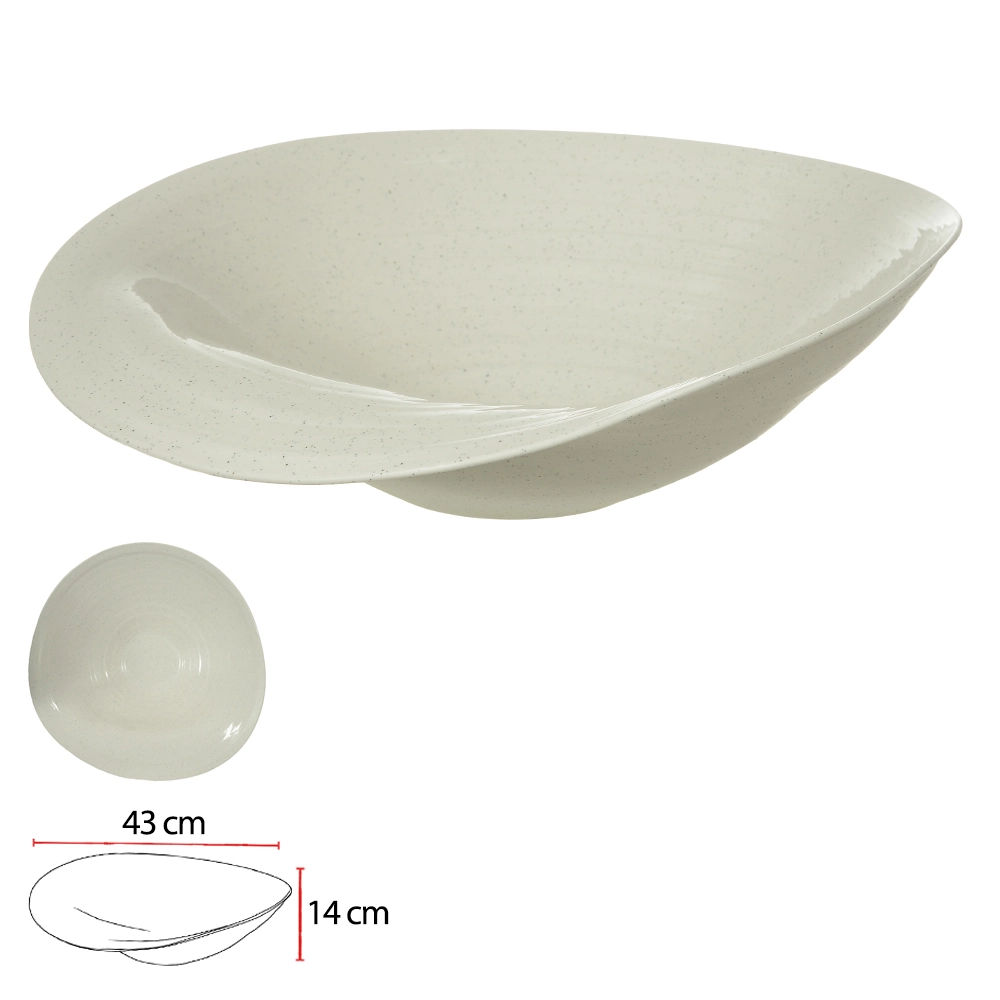 Centro Mesa Ceramica Branca 14x43x43cm 53201001 Dea