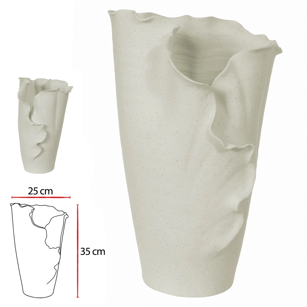 Vaso Ceramica Branca 35x25x22cm 53204001 Dea