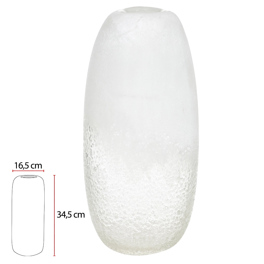 Vaso Vidro Branco 34.5cm 53280002 Dea