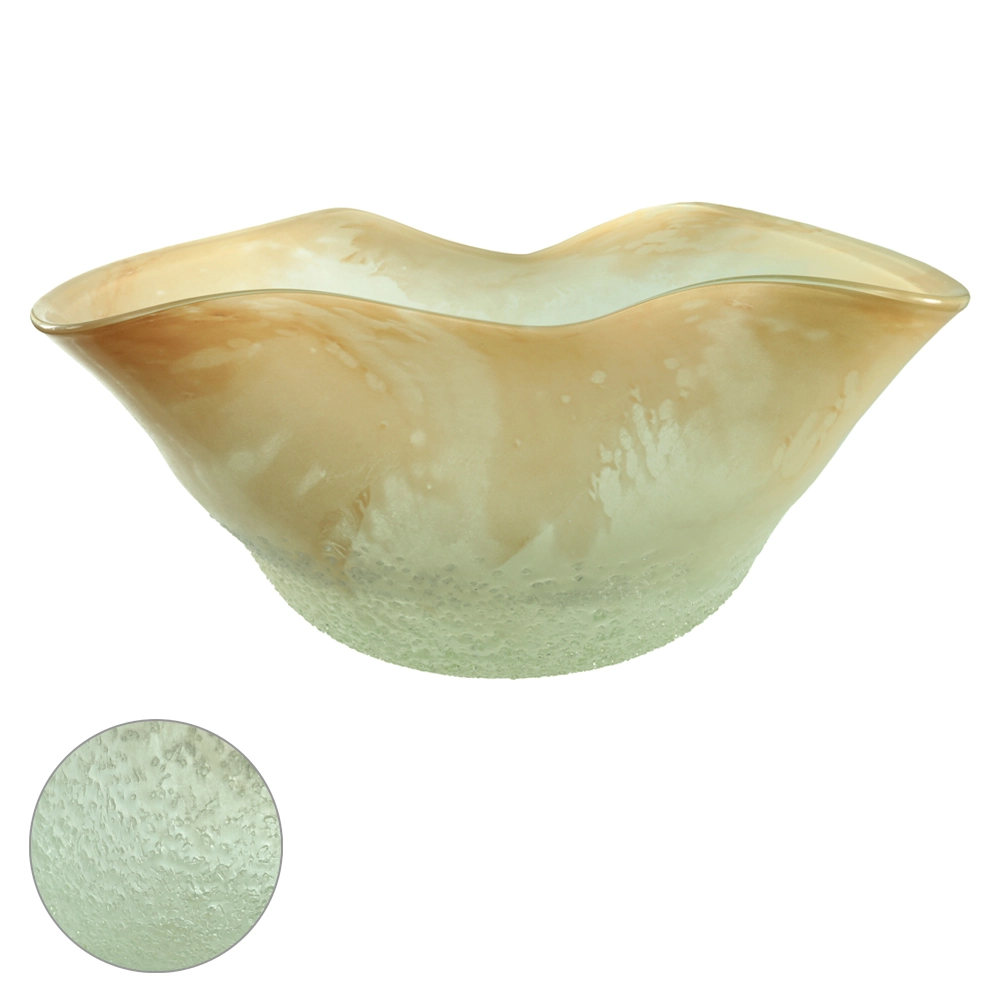 Centro Mesa Vidro Bege 18x40x28cm 53283001 Dea