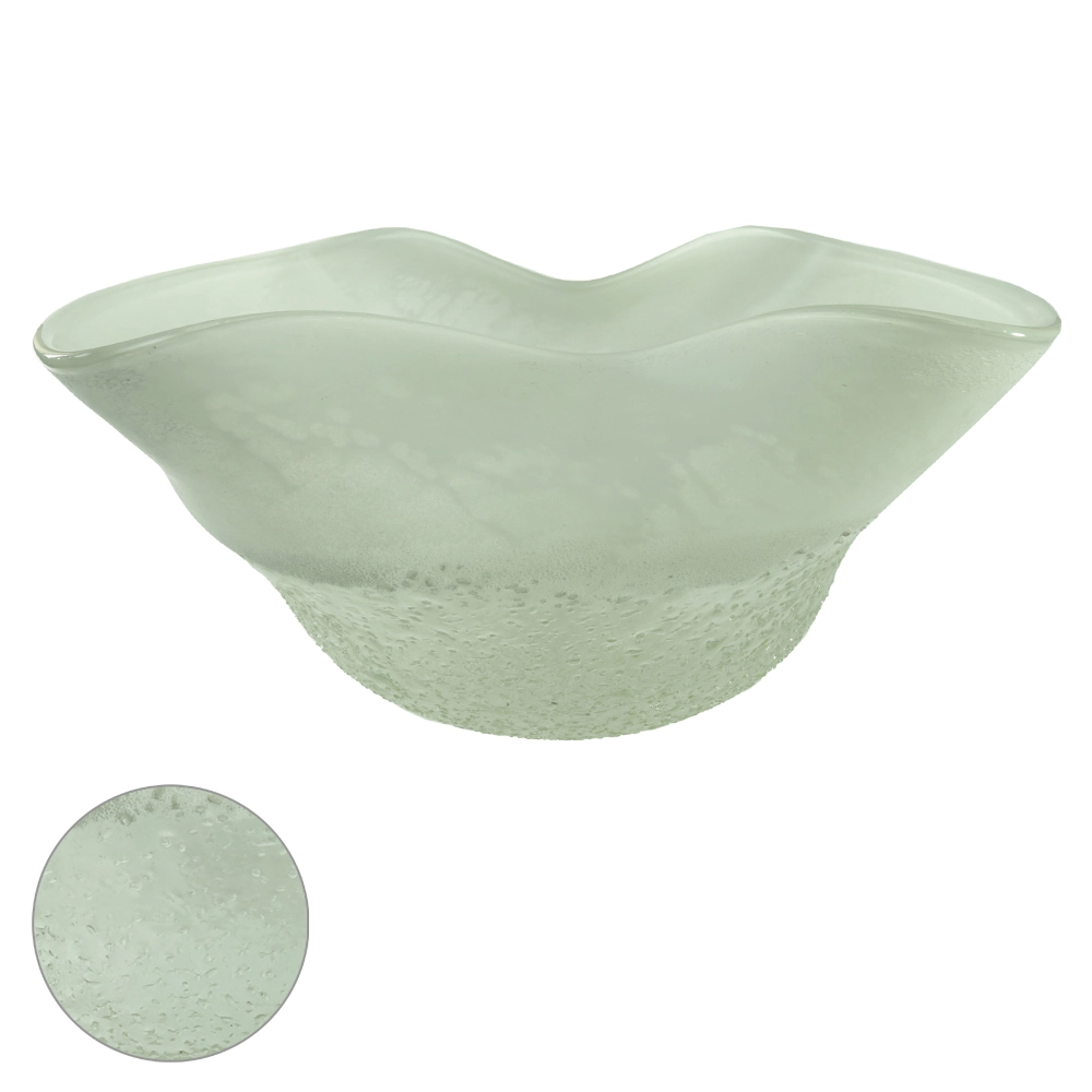 Centro Mesa Vidro Branco 18x40x28cm 53283002 Dea