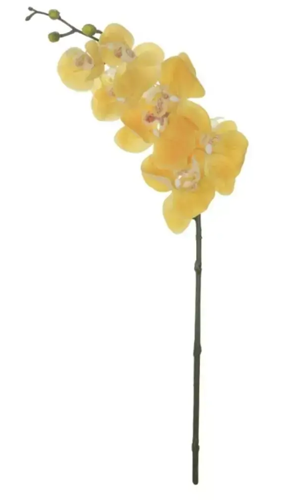 HASTE ORQUIDEA PHALAENOPSIS REAL TOQUE C/COAT X7 AMARELO 63cm (FLORARTE)
