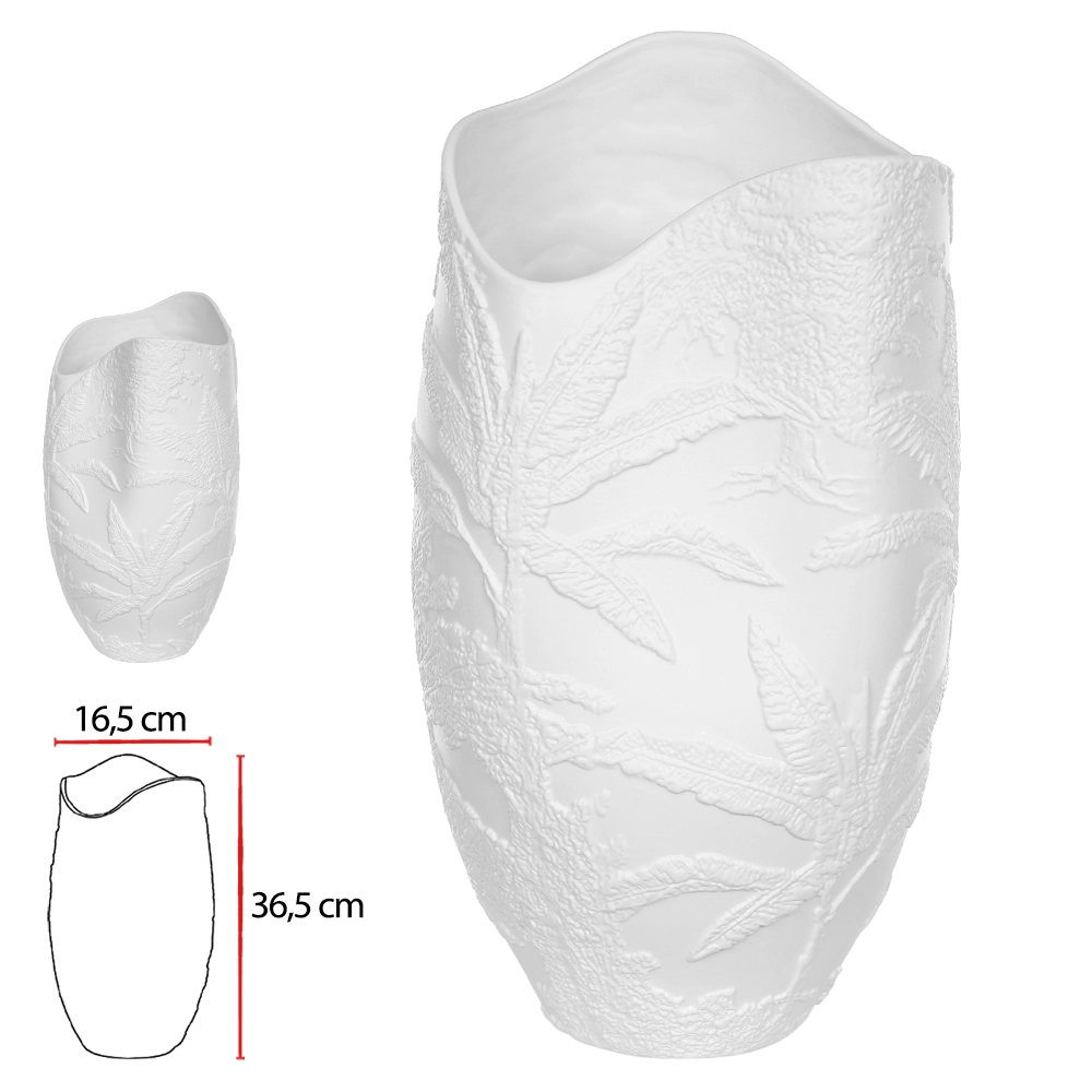 Vaso Porcelana Branco 36.5cm 16.5d 53448001 Dea