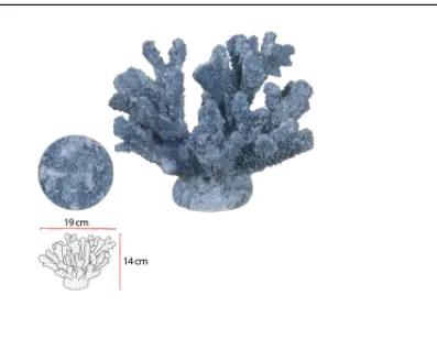 Escultura Decor Poliresina Coral Azul 14x19x17cm Florarte Vol. 1