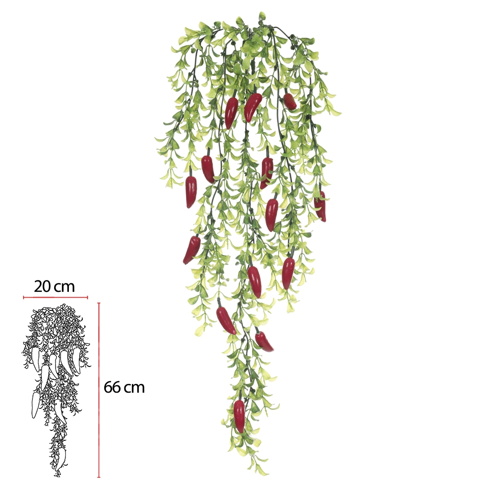 Folhagem Pimenta Pendurar Vermelha X14 75cm 54014001 Fa