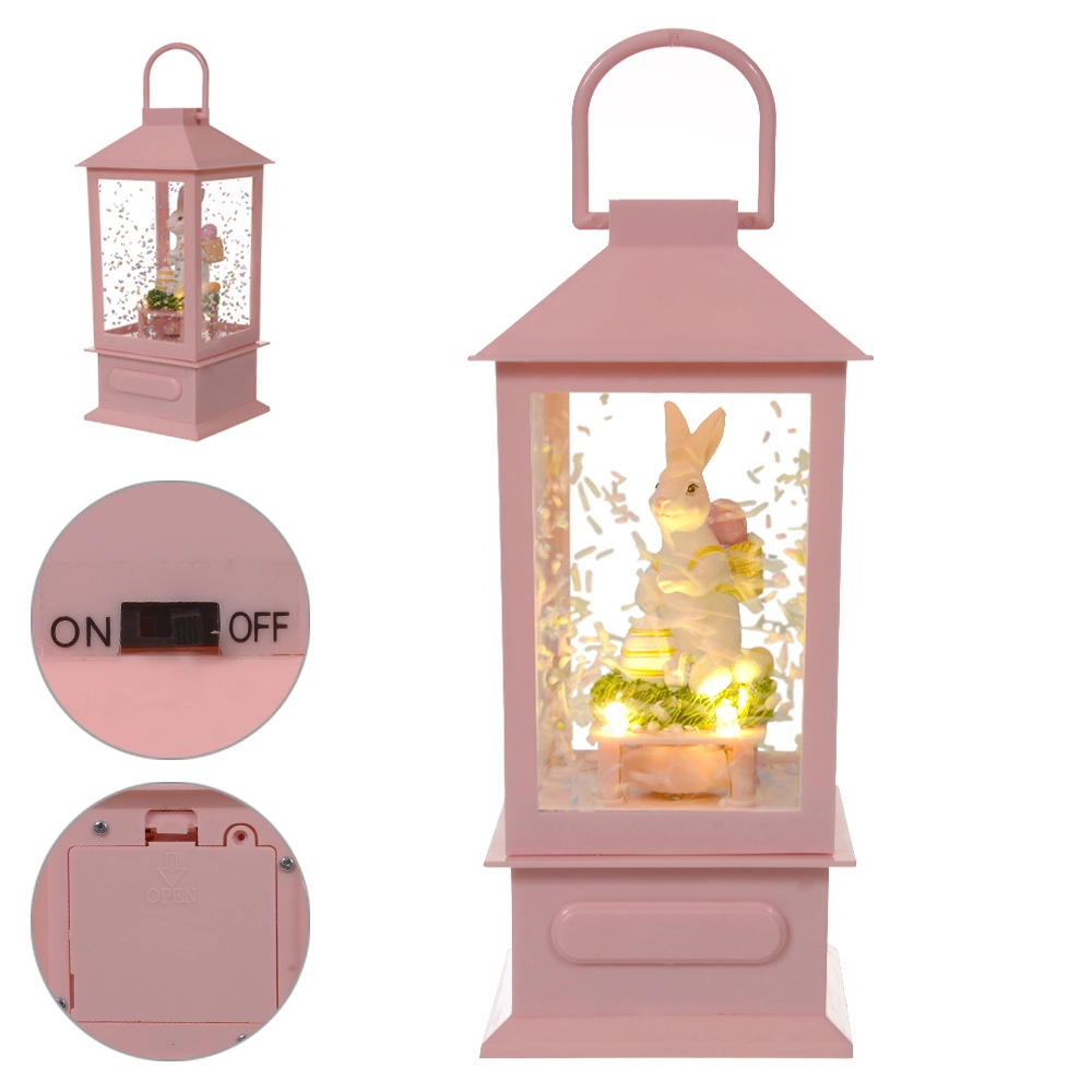 Lanterna Decorativa Pascoa Som Confete Rosa 8.5x19cm 54346001 Dea