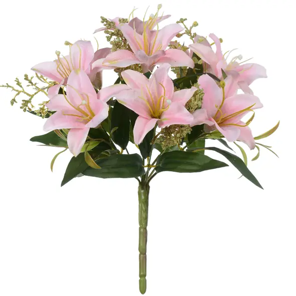 Flor Arte Buq Lirio X9 Rosa 33cm 54714002
