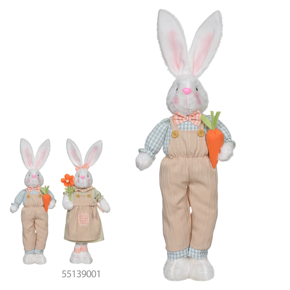 Boneco Coelho Femea Pe Flor Colorido 68cm 55139001 Dea