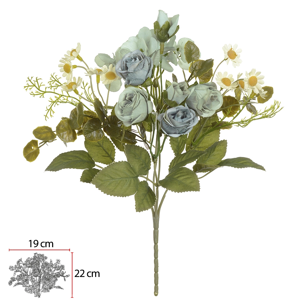 Buque Rosa Hortensia Azul Outono 30cm 55534005 Dea