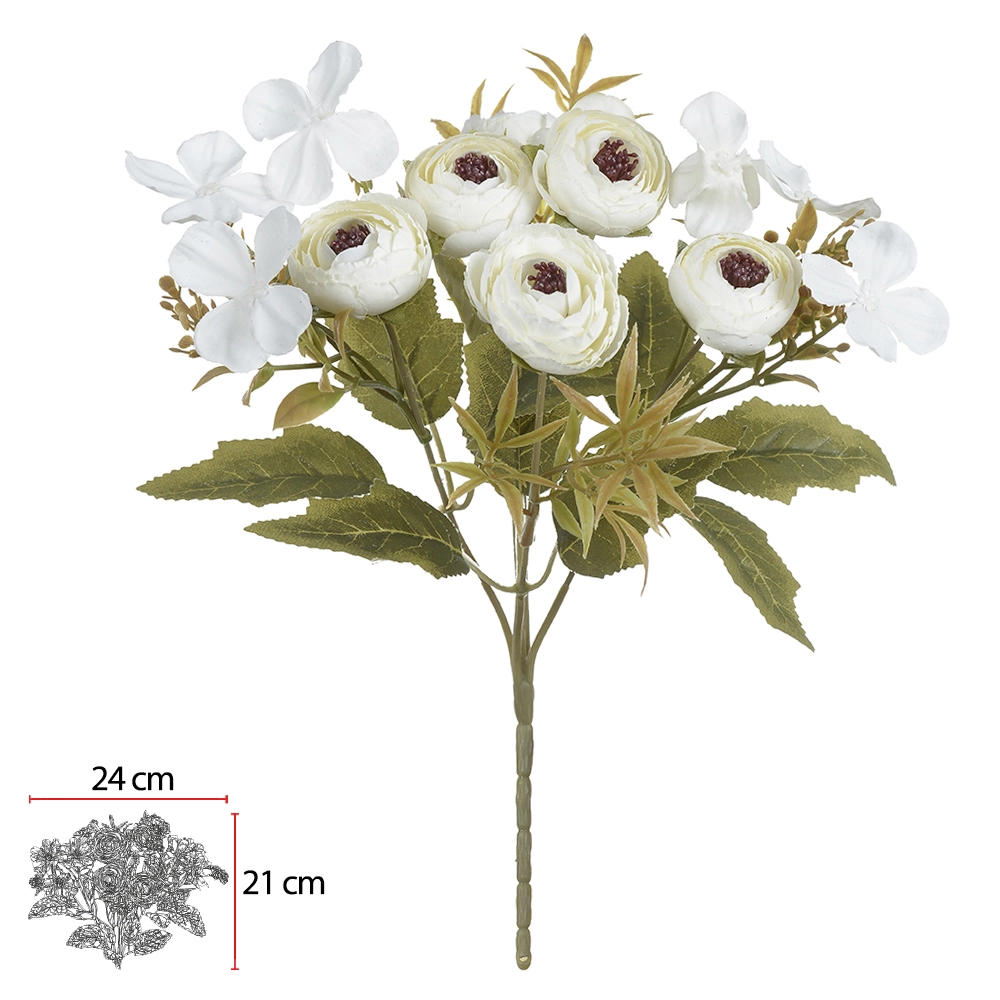 Buque Ranunculo Creme Outono X6 30cm 55536001 Dea