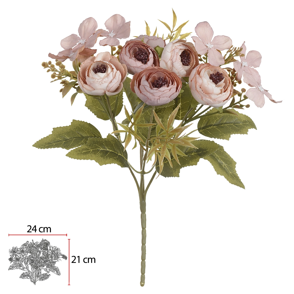 Buque Ranunculo Rosa X6 30cm 55536002 Dea