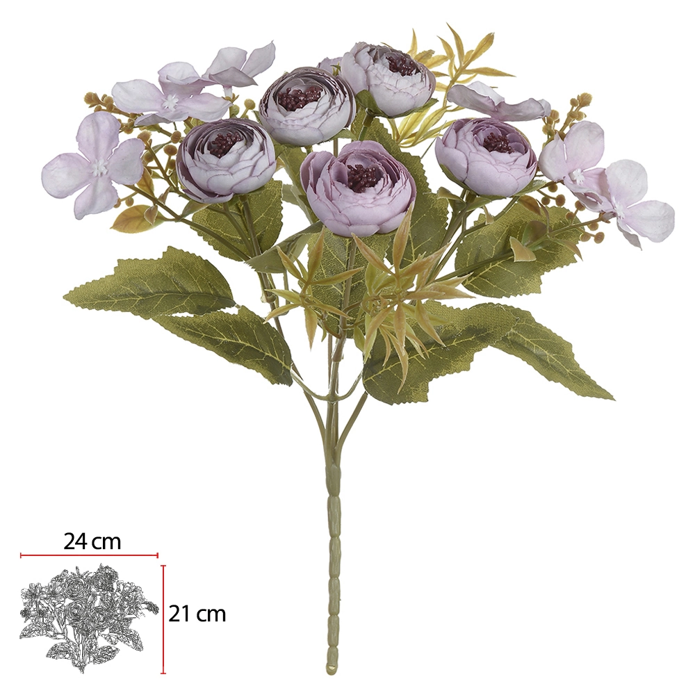 Flor Arte Buq Ranunculo X6 Purpura Out 30cm 55536006