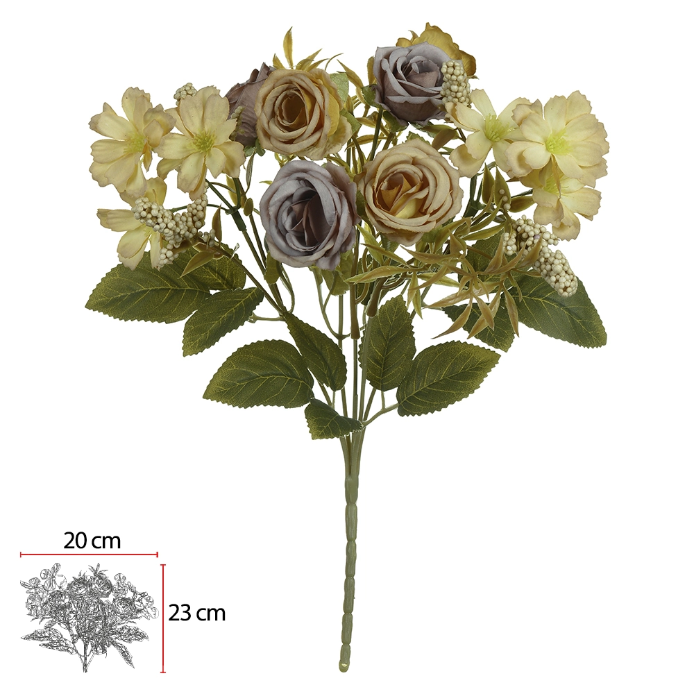 Buque Rosa Purpura Outono Amarelo X12 28cm 55537004 Dea