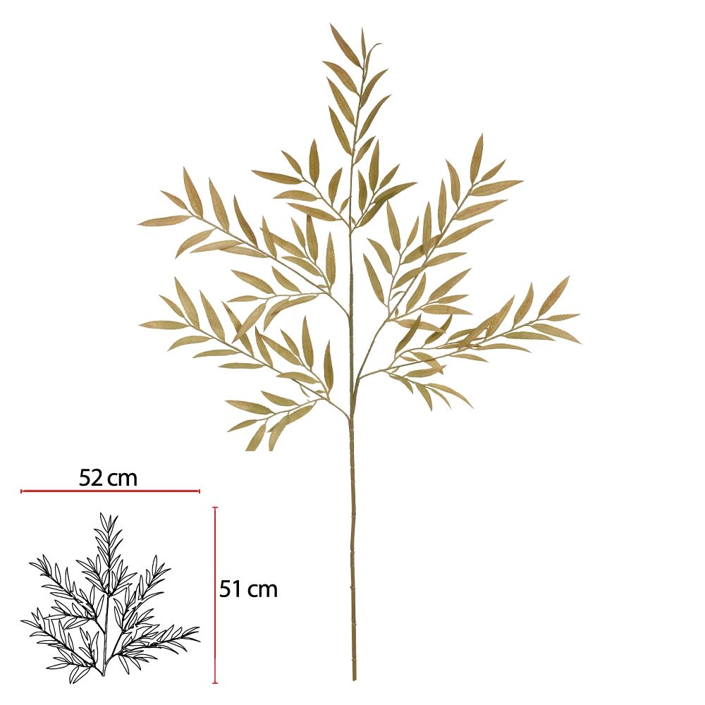 Galho Bamboo Aramado Verde Oliva X5 90cm 55809002 Flor Arte