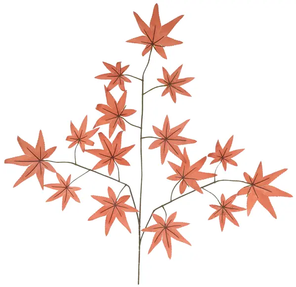 Folhagem Maple Real Toque X15 Vermelho Outono Florarte